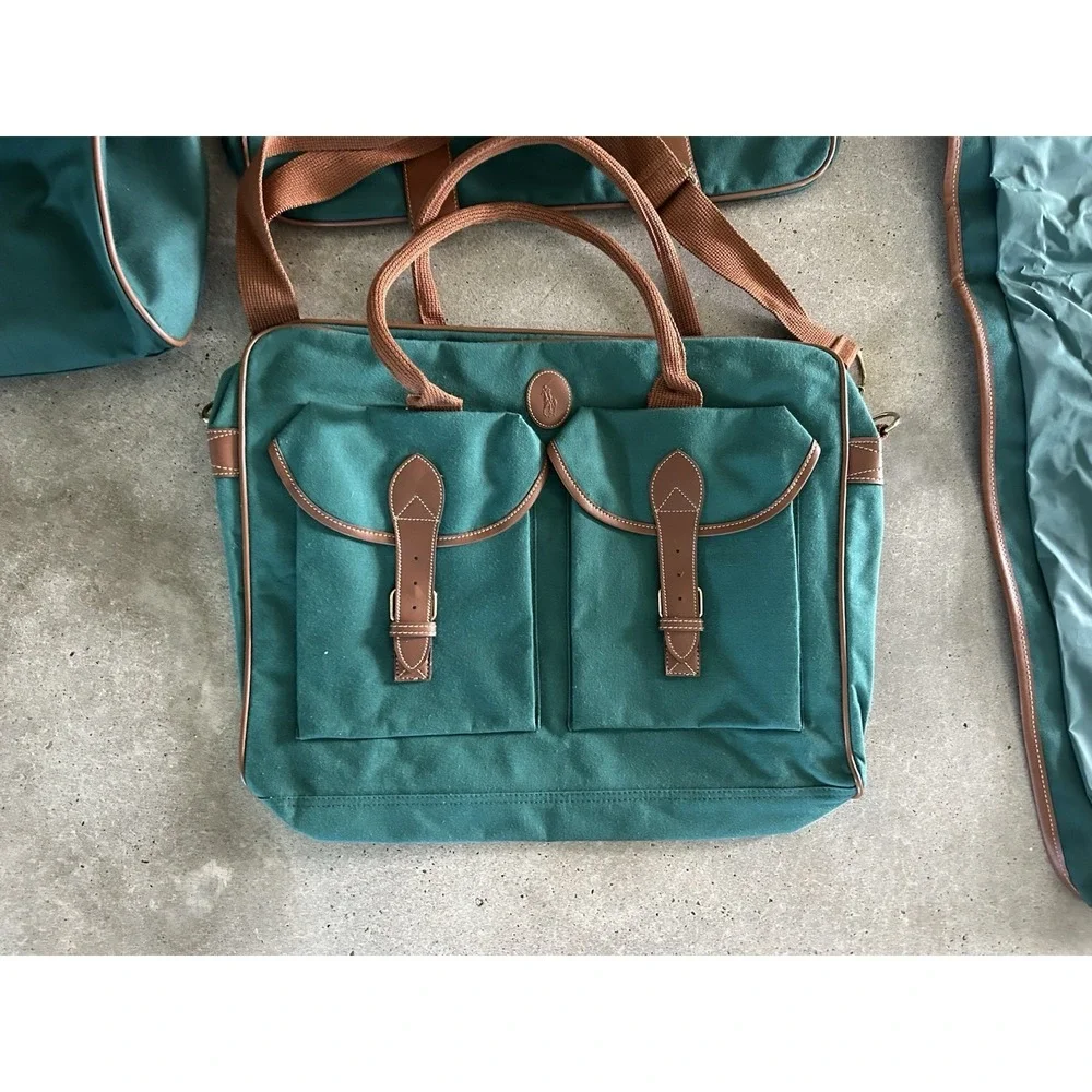 Vintage Polo Ralph Lauren Green Garment Bag Tote Duffle Luggage Travel Lot